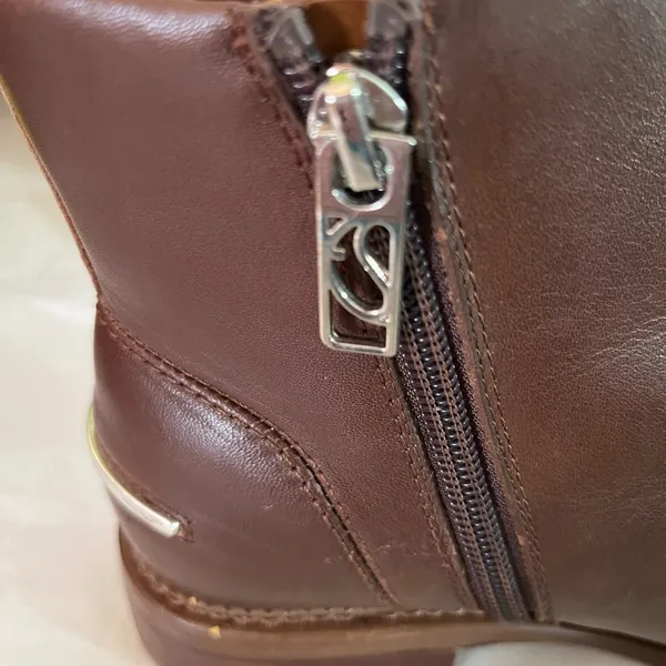 FRANCO SARTO (7) BROWN LEATHER ANKLE BOOT WITH SIDE ZIP PREOWNED - Image 16