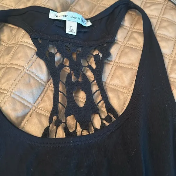 Abercrombie tank maxi dress racerback lace back Large unlined stretchy L - Image 2