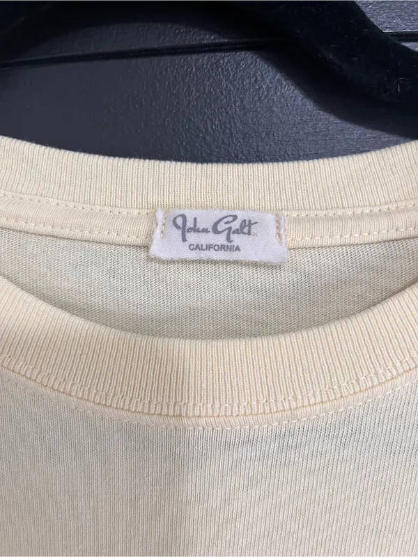 JOHN GALT Brandy Melville Pale Yellow Crewneck T-Shirt Cotton Tee One Size EUC - Image 2