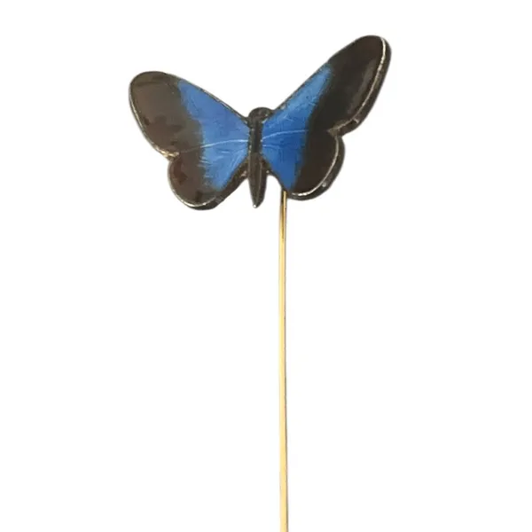Vintage Estate Butterfly Brooch & Lapel Hat Stick Pin 2 Pc. Set Gold Tone Metal - Image 6