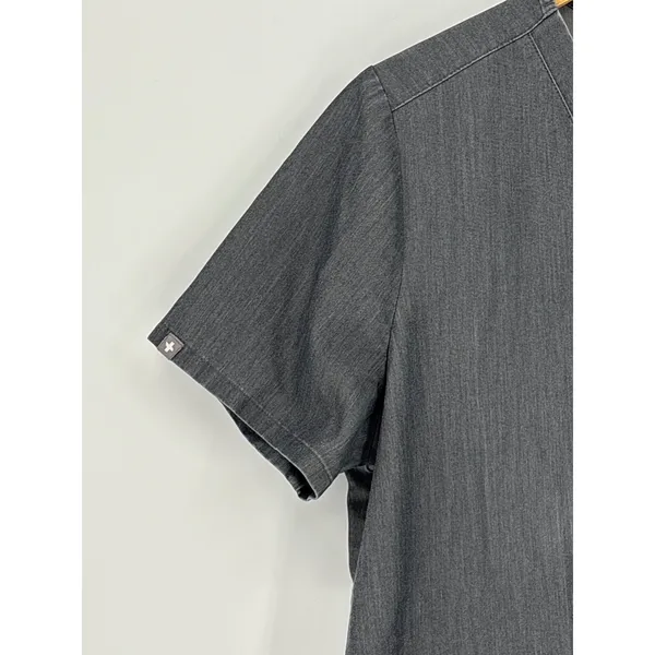 FIGS‎ Caspian V-Neck Scrub Top Large Heathered Charcoal Gray Single Pocket - Image 4