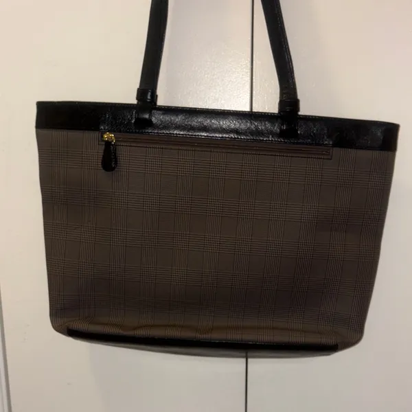 Elegant Black and Brown Women's Tote Bag for office plaid - Image 5