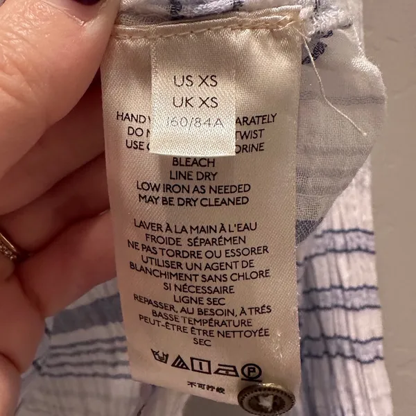 Anthropologie Pilcro Blue White Plaid Cotton Lightweight Tunic Top‎ XS - Image 9