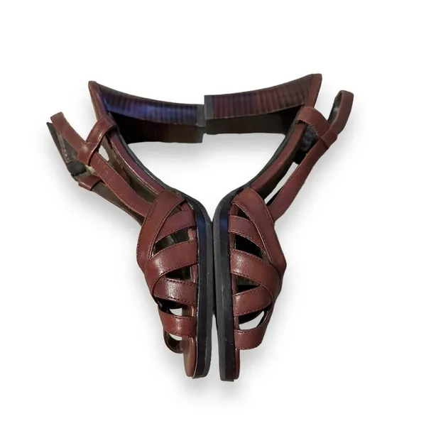 Banana Republic Vachetta Strappy Leather Slingback Heels Sandals‎ Sz 7 Estimated - Image 3