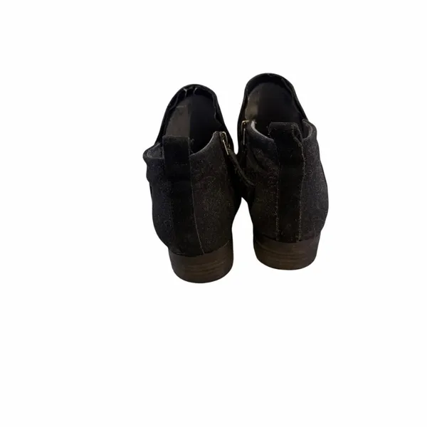 TOMS Black Suede Ankle Boots Block‎ Heel Casual Comfort Shoes Womens Size 8.5 M - Image 4