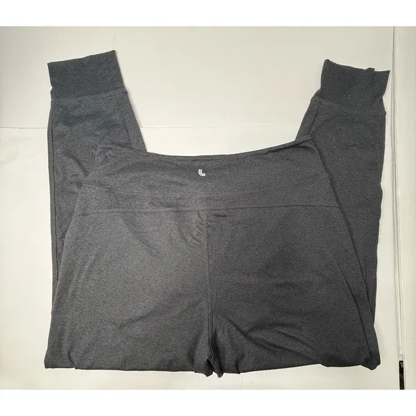 Lole Joggers Dark Gray‎ Jersey Knit Lounge Pant Cinch Waist Size L Athleisure - Image 2