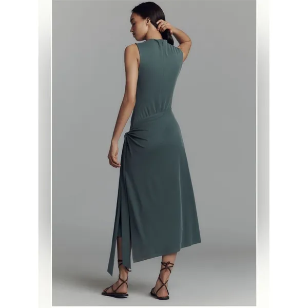 Anthropologie X Good American Sleeveless Mock-Neck Ribbed Knit Wrap Dress - Image 2