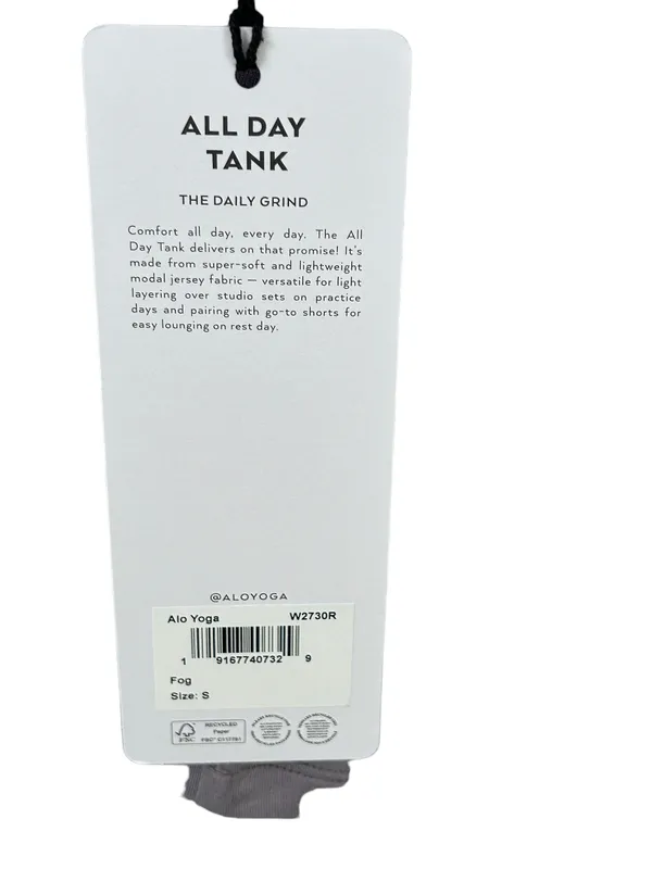 Alo All Day Tank Size Small Fog Color NWT - Image 7
