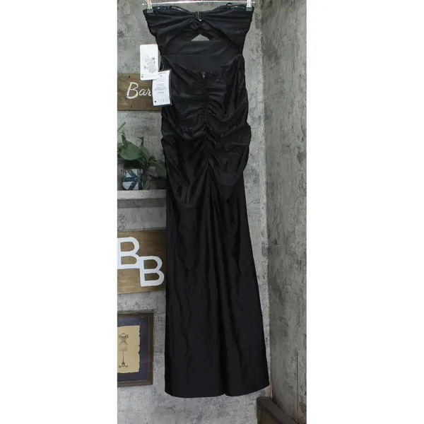 Emerald Sundae Juniors Strapless Twist-Front Cutout Gown Black M - Image 2