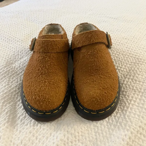 Dr. Martens Isham Faux Shearling Lined Suede Slingback Mules - Image 2
