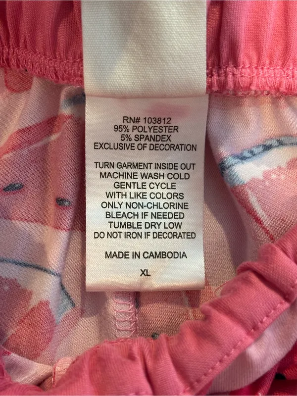 Munki Munki Watermelon Pajama Set XL Pink Short Sleeve Top Crop Pants Stretch - Image 8