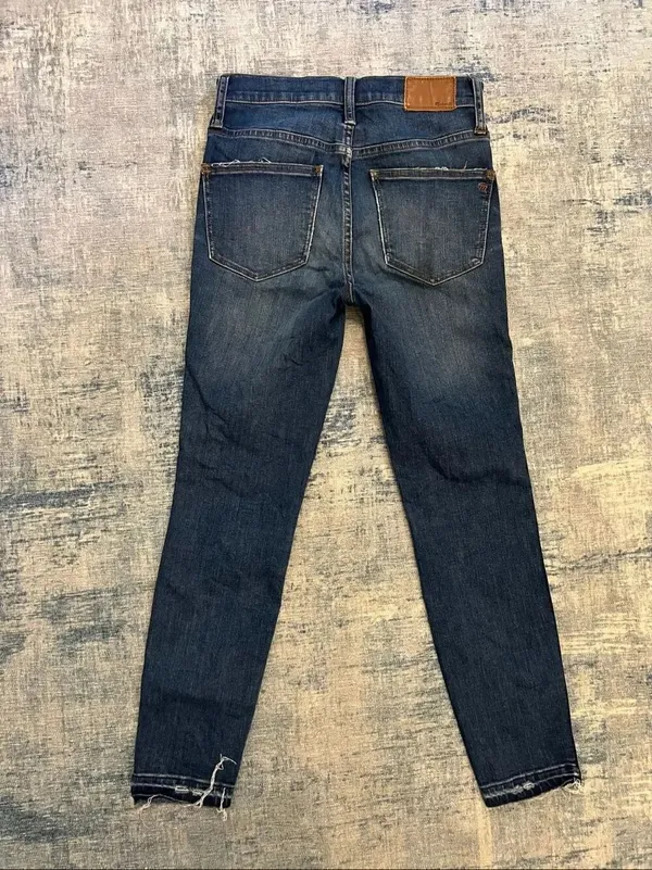 Madewell Blue Distressed Button Fly 10" High Rise Skinny Jeans Women's 25" - Image 2