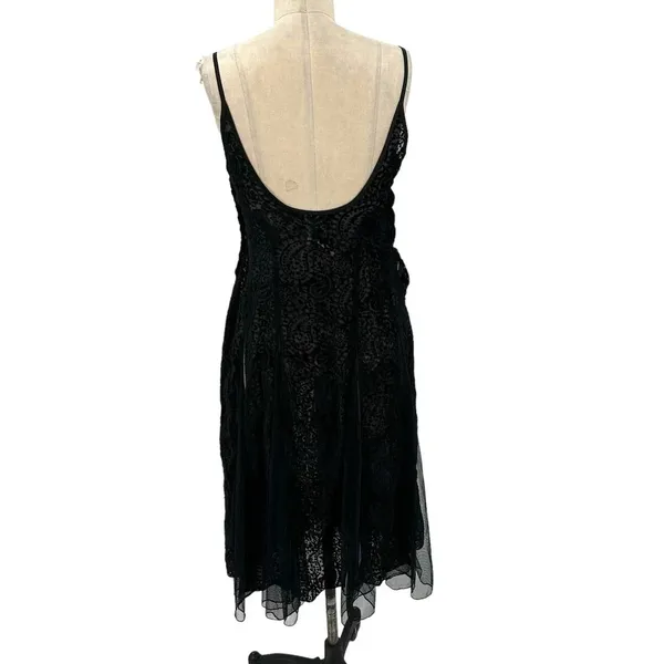 Free People Intimately Black‎ Burnout Velvet Slip Dress Size XS - Image 6