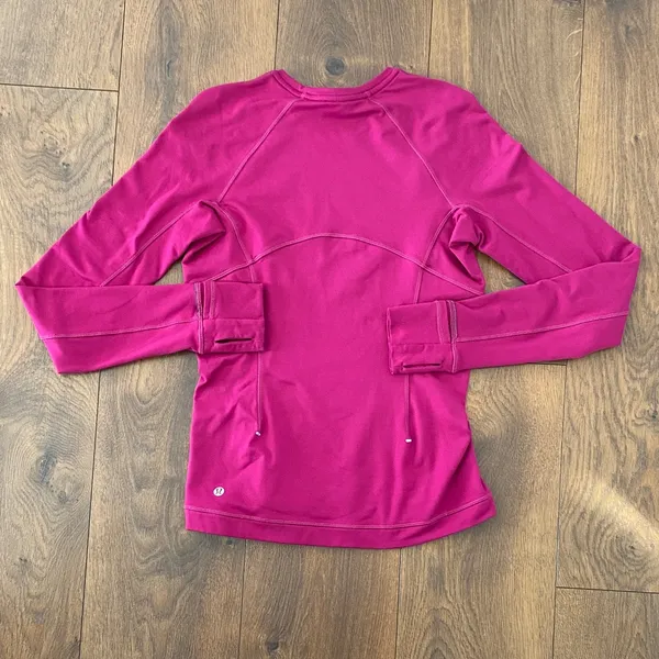 Lululemon Runderful Long Sleeve Top Size 4 Deep Fuchsia Reflective Stretch Runni - Image 5