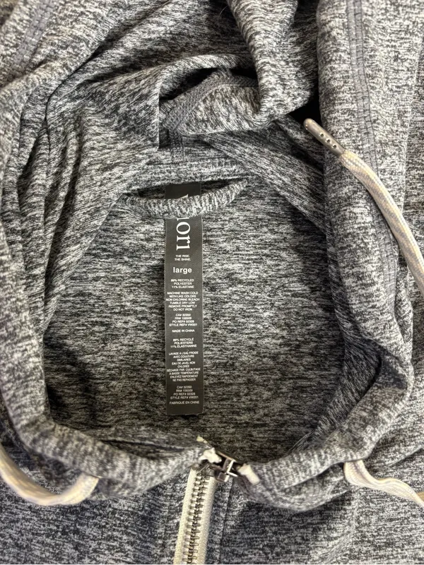 Vuori Halo performance hoodie charcoal heather size large VW201 - Image 3