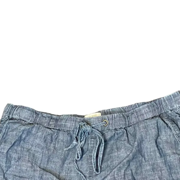 J.Crew Chambray Blue Shortie Shorts Women's XXS Drawstring Waist Split‎ Side Hem - Image 2