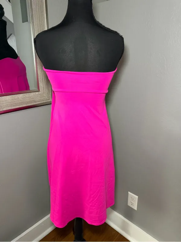 Susana Monaco x Revolve Strapless Empire Waist Hot Pink Barbie Mini Dress XS - Image 4