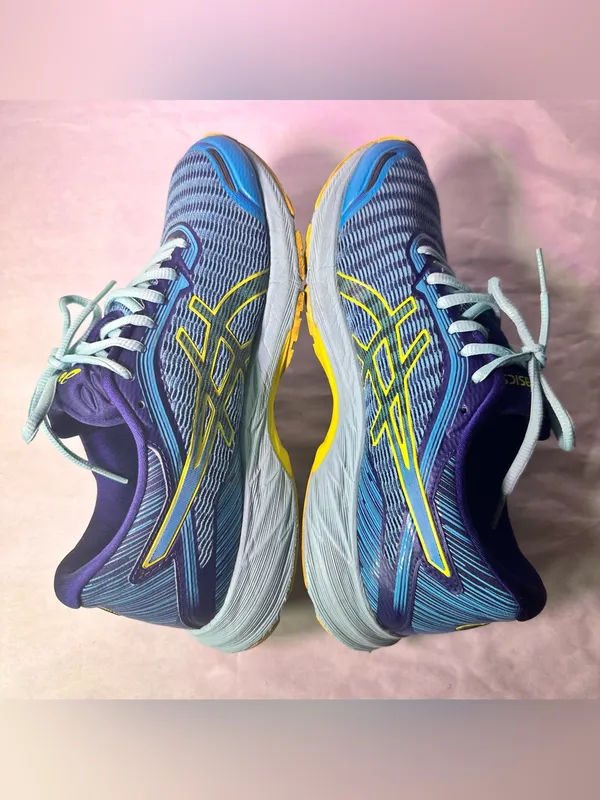 ASICS Women's Blue and Yellow Running Sneakers - Image 7