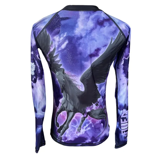 Raven Fightwear The Pegasus Dusk Purple Rashguard Size Small BJJ MMA Grappling - Image 4
