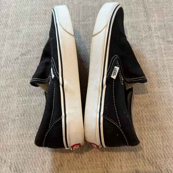 Vans Classic Slip-On Black Canvas Sneakers Women 7.5 Men 6 - Image 4