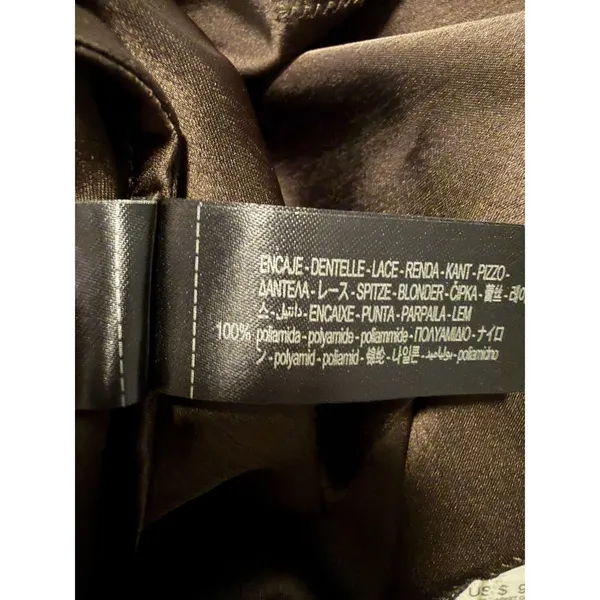 Zara Collection Y2K Lace Tank Dress‎ Satin Brown Fairy Festival Asymmetrical - Image 8