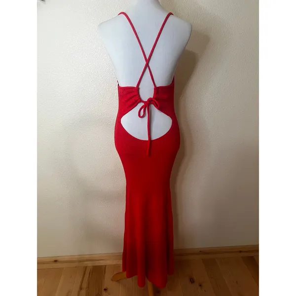 Anthropologie | Sunday in Brooklyn red knitted cowl neckline maxi dress NEW XS - Image 5