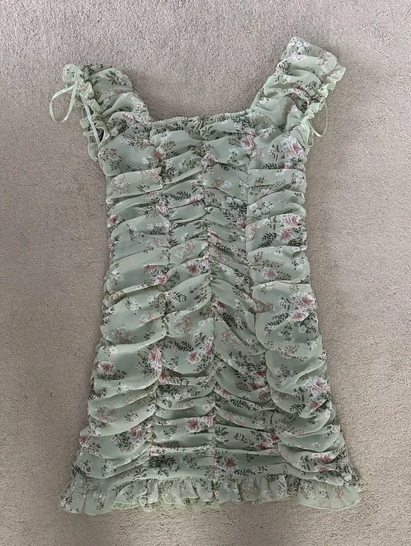 Hazel Boutique Green Floral Mini Dress - Image 9
