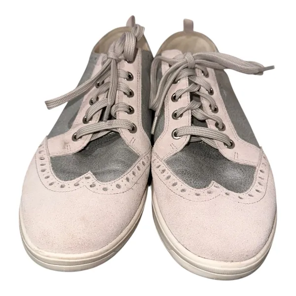 GEOX Respira Women’s Metallic Silver‎ and Gray Wingtip Sneaker Size 10.5/EU 41 - Image 4