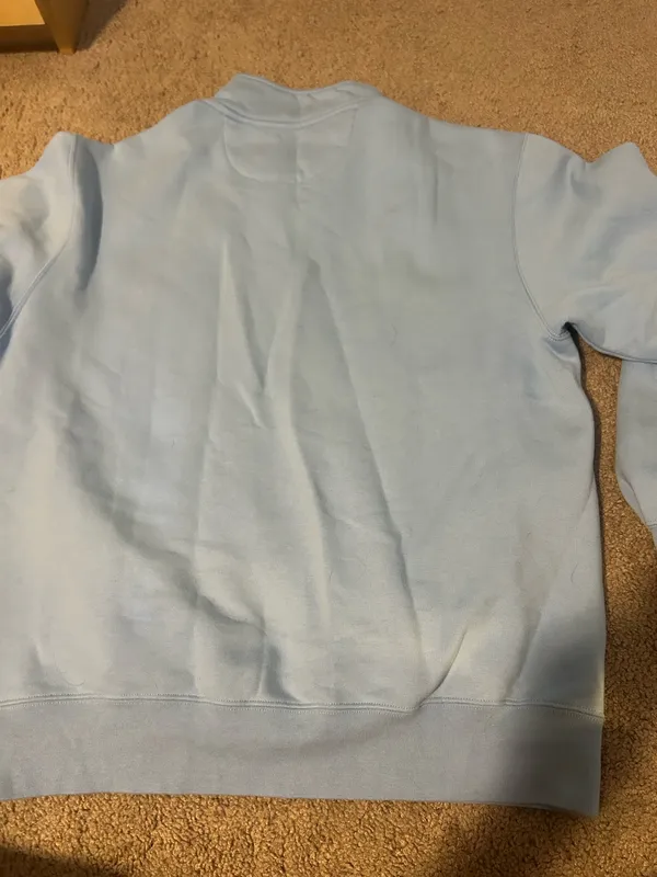 OVO Light Blue Quarter-Zip Sweatshirt with Embroidered Owl - Image 7