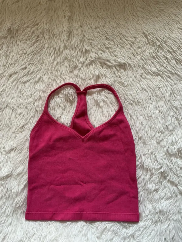 Kimberly Hot Pink Ribbed Crop Tank and Shorts Set - Image 4