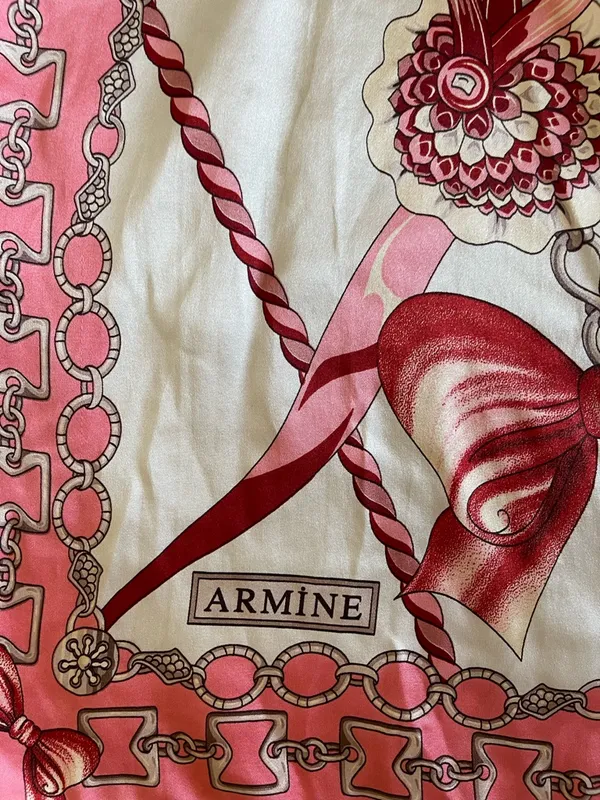 Armine Pink Silk Equestrian Scarf - Image 3