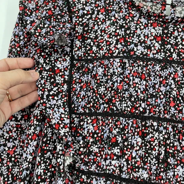 Rails Faren Floral Long Sleeve Smocked Waist‎ Mini Dress Sz S Work - Image 3