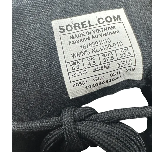 Sorel Harlow Lace‎ Waterproof Leather Boots Black Women's 6.5 NL3399 - Image 14