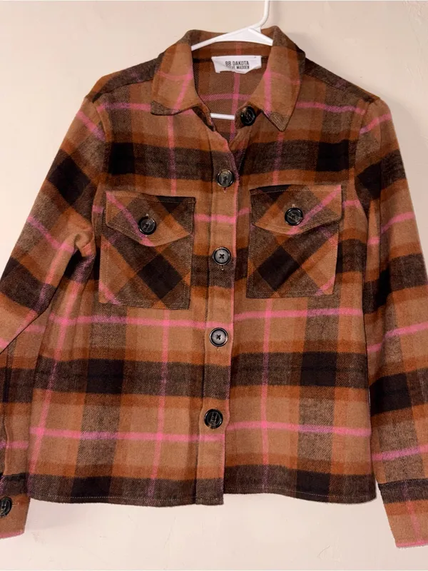 BB Dakota x Steve Madden plaid shacket top S - Image 2