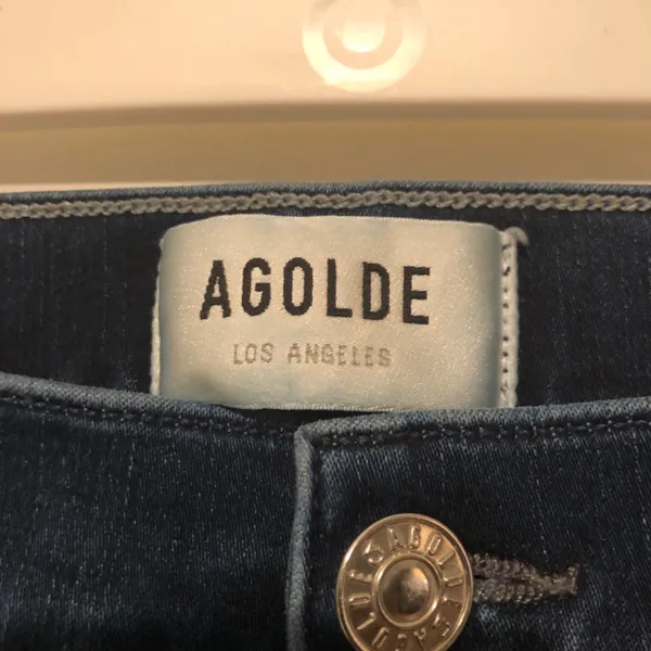 Agolde Sophie High Rise Cropped Jeans Womens 25 Step Raw Cut Off Hem Blue - Image 4