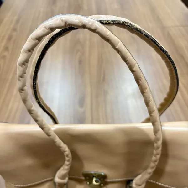 Patricia Nash Vienna Leather Satchel Bag - Tan (Immaculate Interior) - Image 11