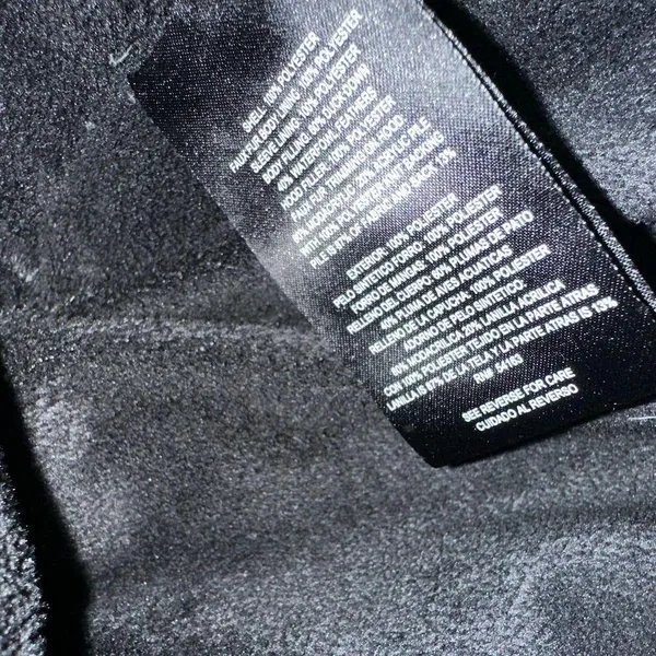 Calvin Klein size Large black hooded puffer coat jacket duck down & feather fill - Image 10