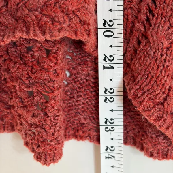 American Eagle Red Open Knit Cotton Sweater Size Small Boho Scoop Neck - Image 7