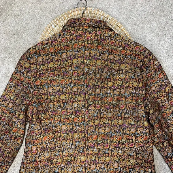 Coldwater Creek Tapestry Multicolor Brocade Jacquard Button Front Top Jacket M - Image 8