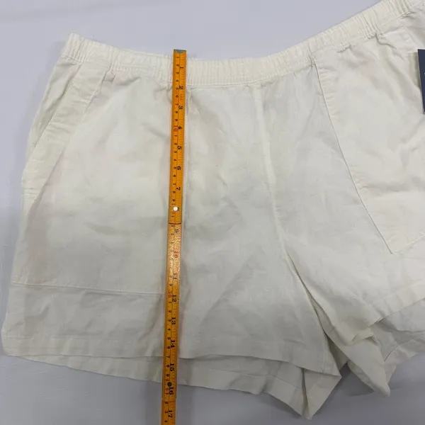 Universal Thread Womens XXL White Linen Blend Elastic Waist Patch Pocket Shorts - Image 5