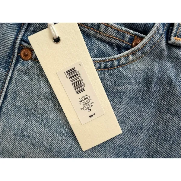 Aritzia Denim Forum ‘90s Ricci Micro Denim Skirt NEW Size 23 7 Years Bleu Taboo - Image 3
