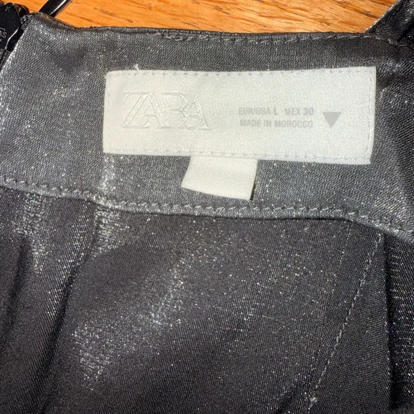 Zara Metallic Grey Halter Open Back Jumpsuit High Neck Size L - Image 7