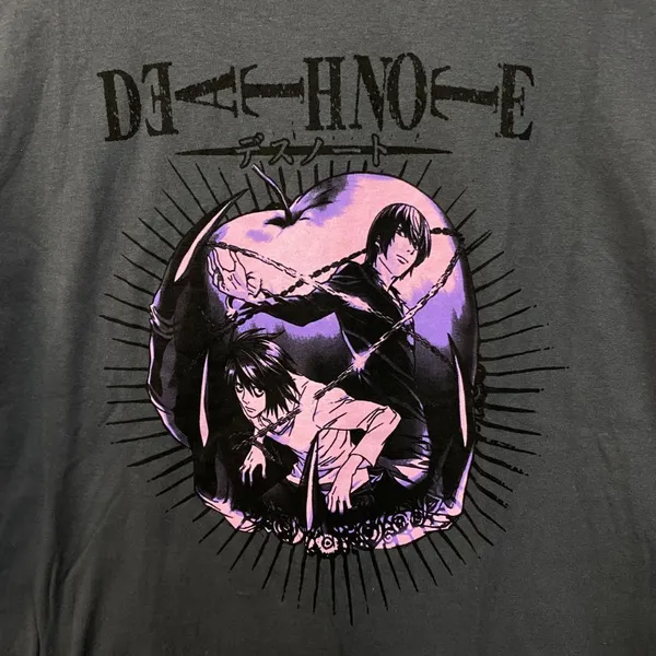 Death Note Light Yagami vs L in Ryuks Apple Anime Tee L - Image 2