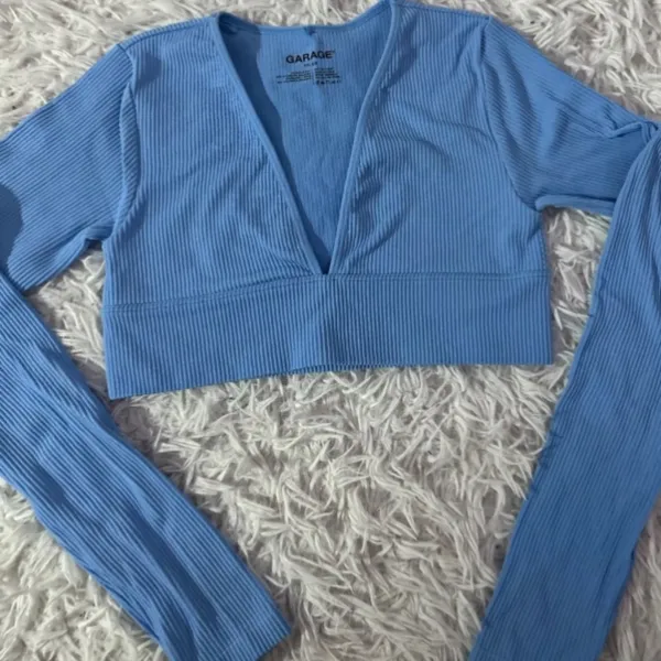 Garage Light Blue Long Sleeve Crop Top - Image 8
