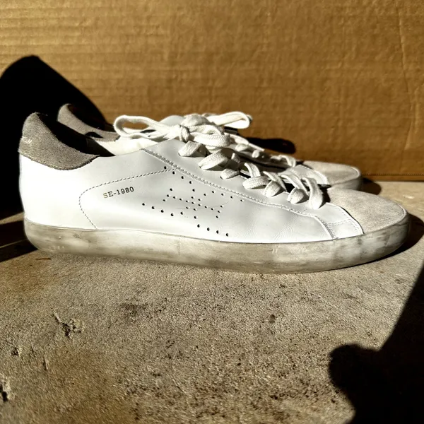 Sam Edelman Aubrie Leather Suede Sneakers Lace Up Low Top Perforated White 9M - Image 3