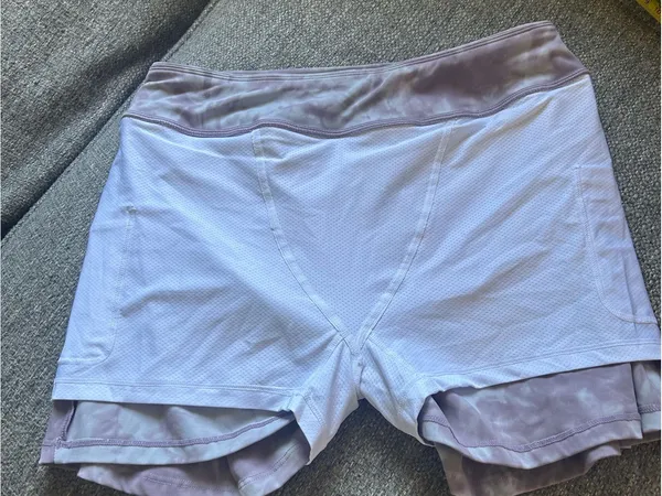 Stelle Pleated Tennis Skirt - Lavender & White Tie-Dye | Size Large - Image 11