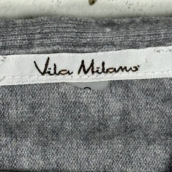Vila Milano Womens Grey V-Neck Batwing Sleeve Hooded Knit Sweater Top‎ Size S - Image 3