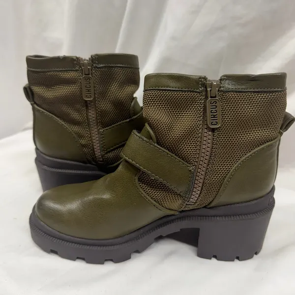 Circus By Sam Edelman Women's Platform Ankle Moss Moto Boots‎ Green Size 5M - Image 7