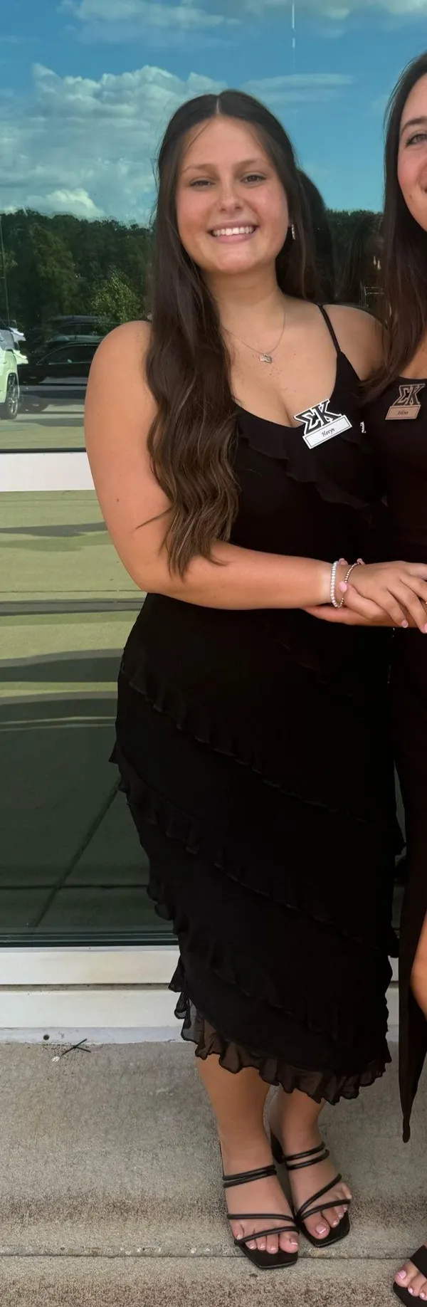 Black ruffle midi dress - Image 2