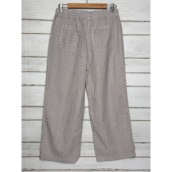 Thread & Supply Anita Striped Wide Leg Pants Size Small Cotton Drawstring - Image 3